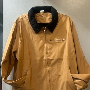 Tan Jacket with Black Collar